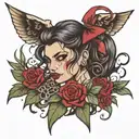 1980 1982 1953 2008 gangster girl tattoo design idea