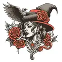 1980 1982 1953 2008 gangster girl tattoo design idea
