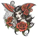 1980 1982 1953 2008 gangster girl tattoo design idea