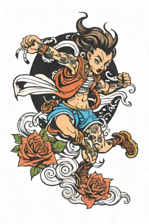 running freely tattoo design idea