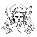 angels whit guns tattoo design idea