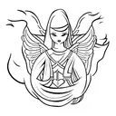 angels whit guns tattoo design idea