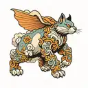 cloud, animal, son walking tattoo design idea