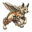 cloud, animal, son walking tattoo design idea