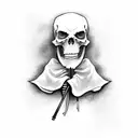 grim reaper  on chest tattoo design idea