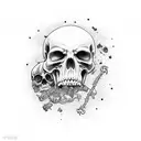 trash polka grim reaper  tattoo design idea