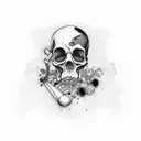 trash polka grim reaper  tattoo design idea