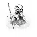 trash polka grim reaper  tattoo design idea