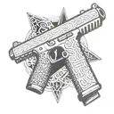 black mamba and Glock 9mm gun tattoo design idea
