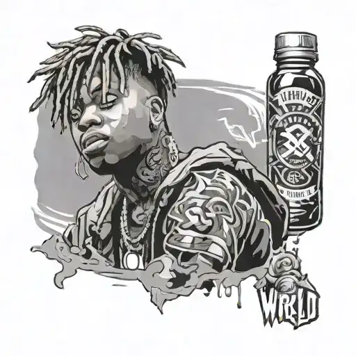 rapper  juice wrld 999 tattoo design idea