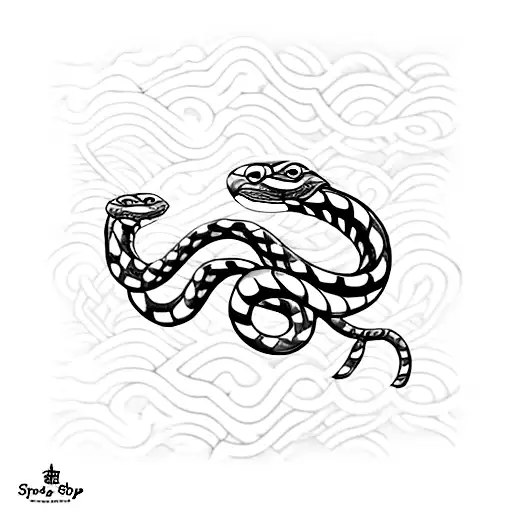 snake with blue and white porcelain design on skin  tattoo design idea