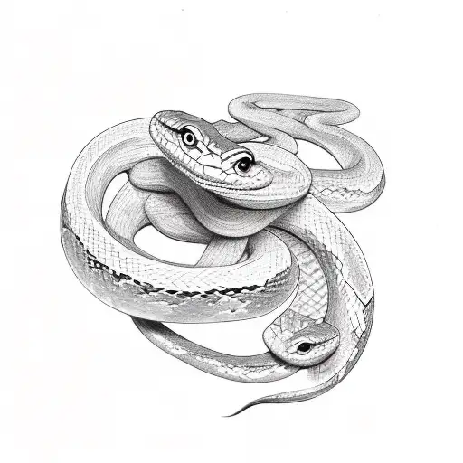 snake with floral skin tattoo design idea