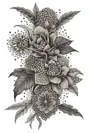 A dotwork tattoo with different native to Australia and South Korea  tattoo design idea