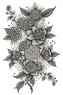 A dotwork tattoo with different native to Australia and South Korea  tattoo design idea