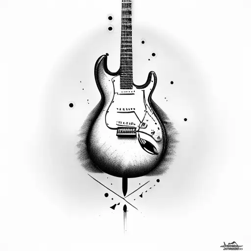 eletric guitar, tree tattoo design idea