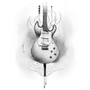eletric guitar, tree tattoo design idea
