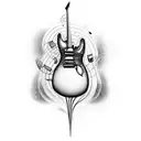 eletric guitar, tree tattoo design idea