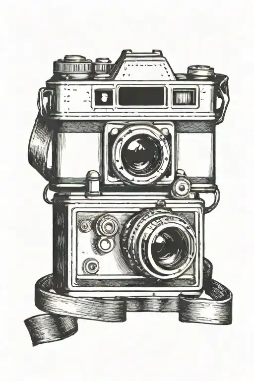camera with film strip  tattoo design idea