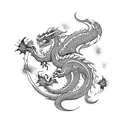 Celestial Dragon tattoo design idea