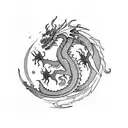Celestial Dragon tattoo design idea