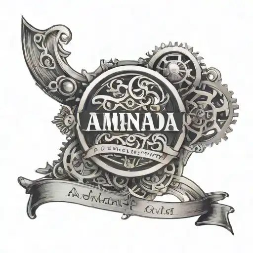 collarbone steampunk name "Amanda"  tattoo design idea