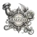 collarbone steampunk name "Amanda"  tattoo design idea