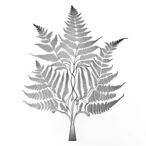 Fern Tree tattoo design idea
