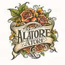 last name written alatorre  tattoo design idea