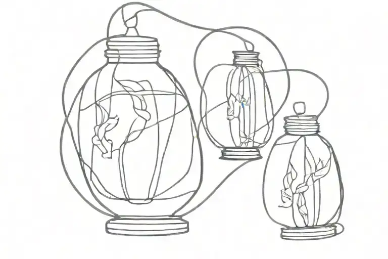 Chinese string lantern tattoo design idea