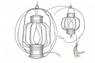 Chinese string lantern tattoo design idea