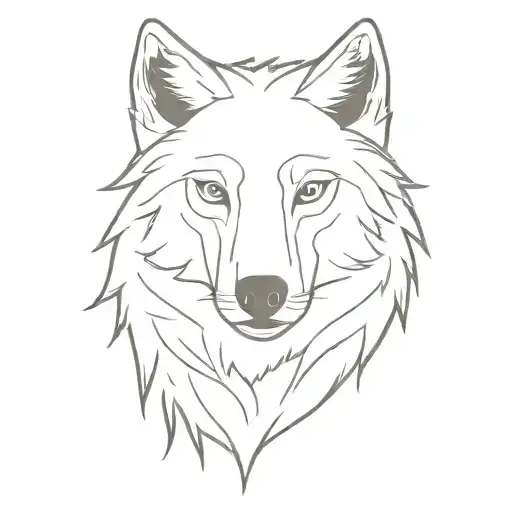 wolf with scar and teeth tattoo design idea