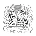 mother with 2 children tattoo design idea