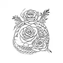 mother with 2 children tattoo design idea