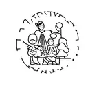 mother with 2 children tattoo design idea