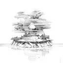 small shadow of a man tattoo design idea