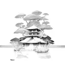 small shadow of a man tattoo design idea