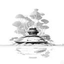 small shadow of a man tattoo design idea