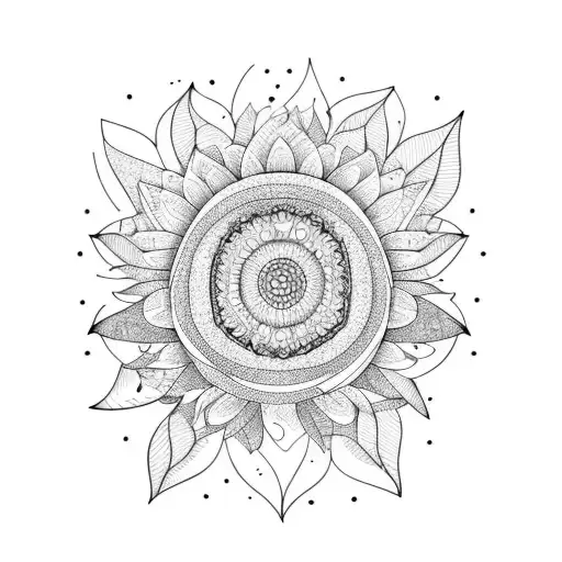 plus size women with sunflowers tattoo design idea