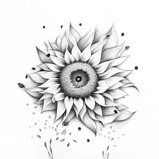 plus size women with sunflowers tattoo design idea