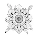 plus size women with sunflowers tattoo design idea