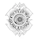 plus size women with sunflowers tattoo design idea