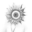 plus size women with sunflowers tattoo design idea