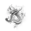Dragón  pectoral  tattoo design idea