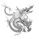 Dragón  pectoral  tattoo design idea