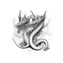 Dragón  pectoral  tattoo design idea