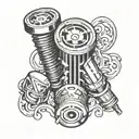 piston tattoo design idea