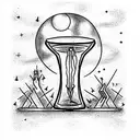 "As the sands of time slip away in the mystical broken hourglass, a full moon se tattoo design idea