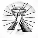 "As the sands of time slip away in the mystical broken hourglass, a full moon se tattoo design idea