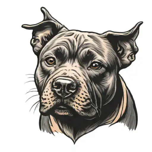 staffy puppy tattoo design idea