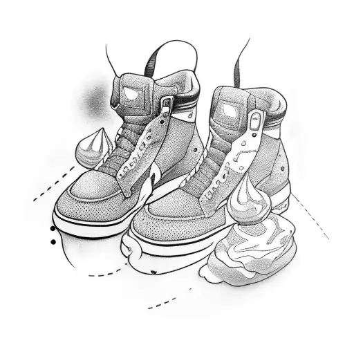 ice cream inside a sneaker tattoo design idea